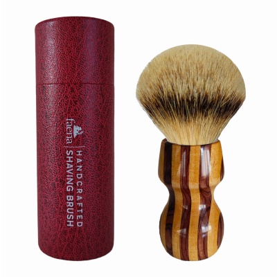 Osage and brazilian kingwood shaving brush with 24mm silvertip knot